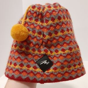 Merkley M2 wool knit beanie hat toboggan multicolor Red Orange Yellow